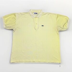 Lacoste Polo Shirt Size 5 Large Yellow Embroidered Logo Short Sleeve Chemise